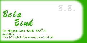 bela bink business card